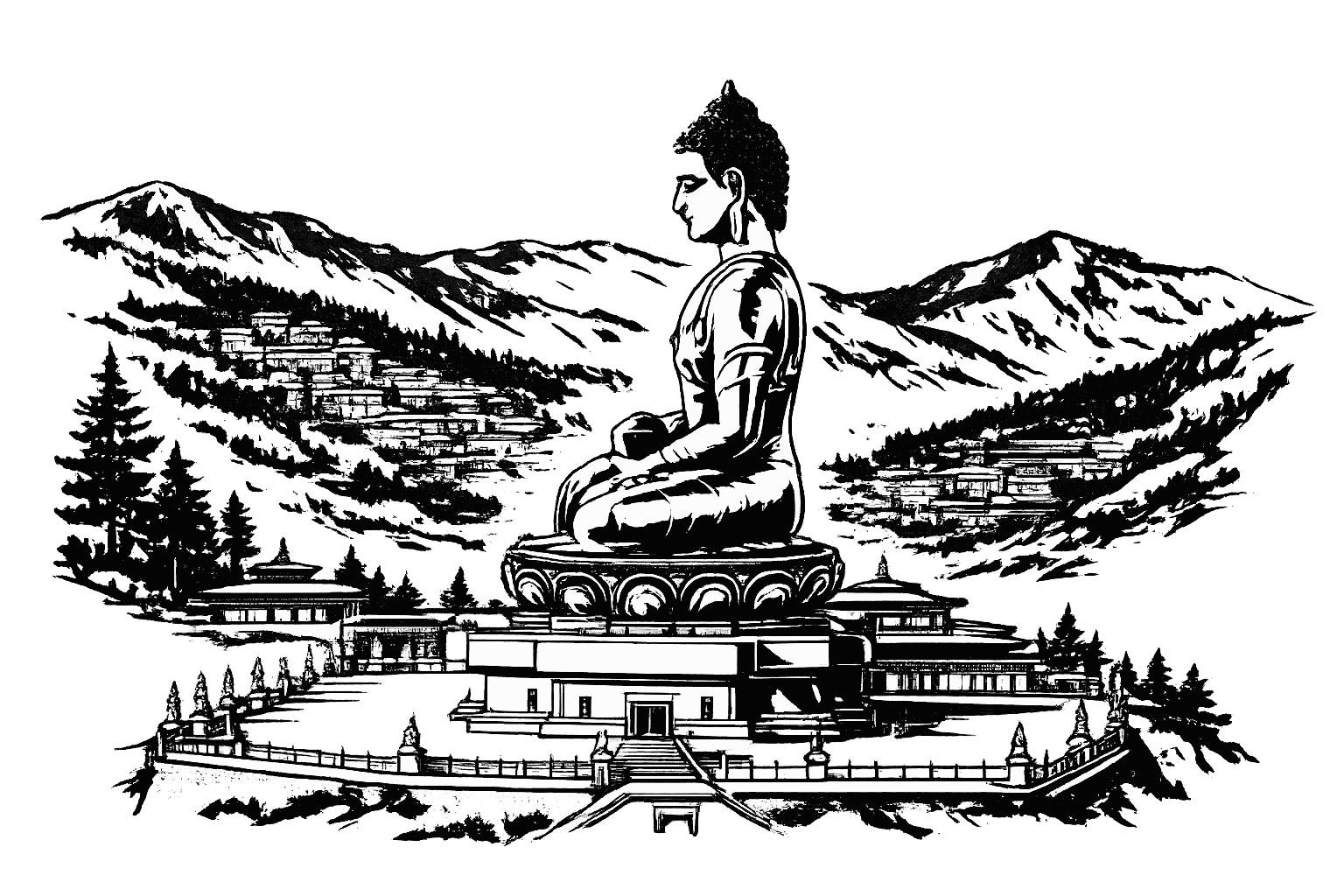 Buddha Dordenma Sketch
