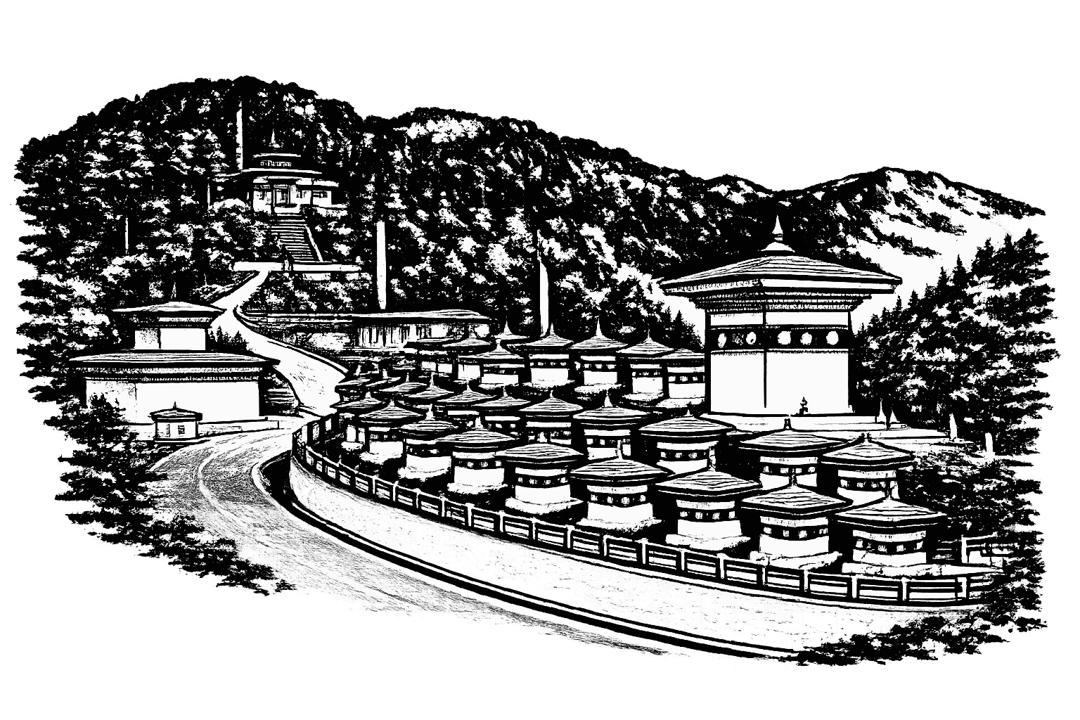 Dochula Pass Sketch